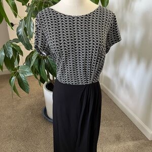 LK Bennett London - Black & White Chevron Dress (US Size 10)